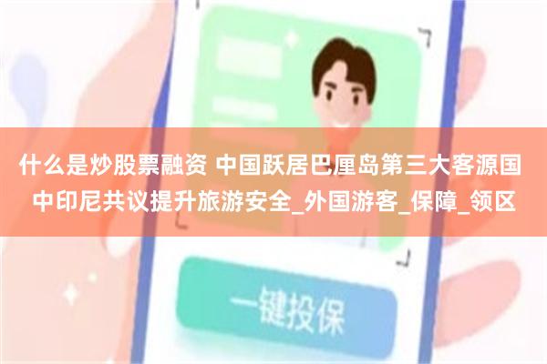 什么是炒股票融资 中国跃居巴厘岛第三大客源国 中印尼共议提升旅游安全_外国游客_保障_领区